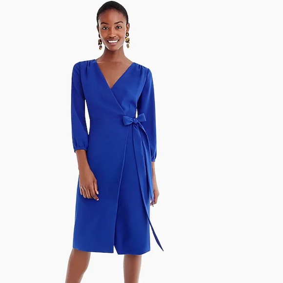 🌸Wrap Dress in 365 Crepe in Blue Ocean Size 2 - Picture 1 of 5